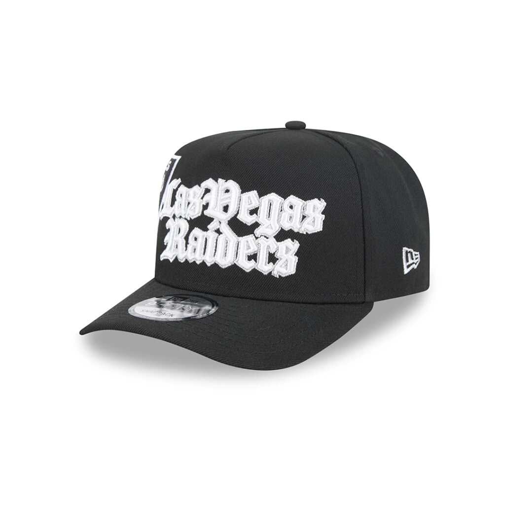 New Era 9Fifty Las Vegas Raiders Proud Old English A-Frame Snapback Hat Black New Era 9Fifty Las Vegas Raiders Proud Old English A-Frame Snapback Hat Black