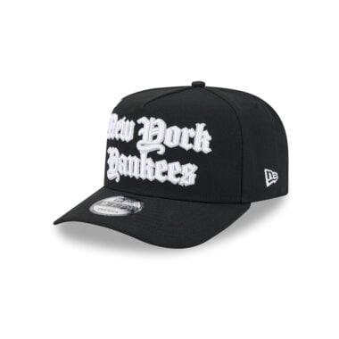 New Era 9Fifty New York Yankees Proud Old English A-Frame Snapback Hat Black White