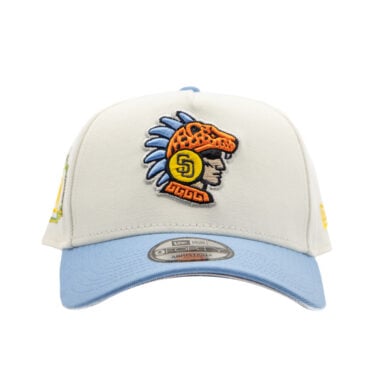 New Era 9Forty San Diego Padres Ocelotl A-Frame Snapback Hat Chrome White Sky Blue New Era 9Forty San Diego Padres Ocelotl A-Frame Snapback Hat Chrome White Sky Blue 2