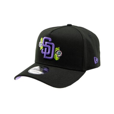 New Era 9Forty San Diego Padres Zombie Eyes A-Frame Snapback Hat Black Purple Green