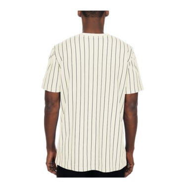 New Era San Diego Padres Pinstripe Short Sleeve T-Shirt Chrome White Brown Gold 2