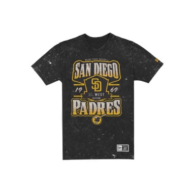 New Era San Diego Padres Vintage Fade Short Sleeve T-Shirt Black Gold