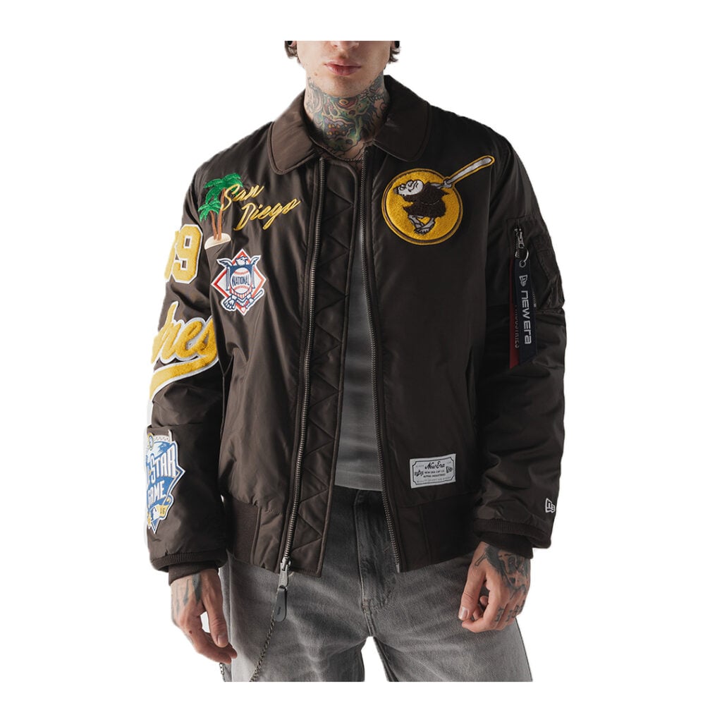 New Era x Alpha Industries San Diego Padres MA-1 Bomber Jacket Brown
