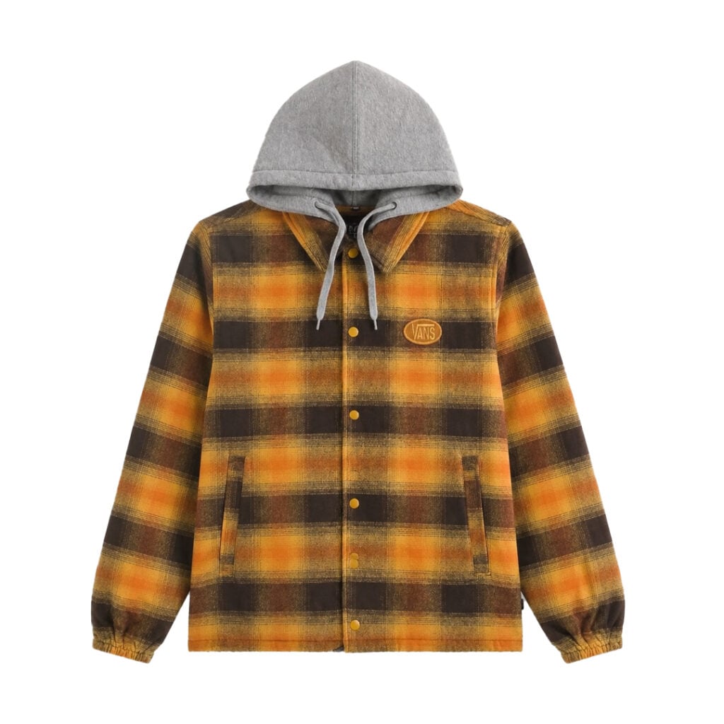 Vans Torrey Coaches Hooded Flannel Jacket Demitasse Brown Vans Torrey Coaches Hooded Flannel Jacket Demitasse Brown