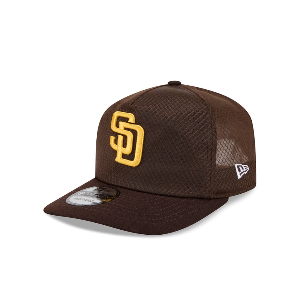 New Era 19Twenty San Diego Padres F1 Mesh Trucker Snapback Hat Brown Gold New Era 19Twenty San Diego Padres F1 Mesh Trucker Snapback Hat Brown Gold