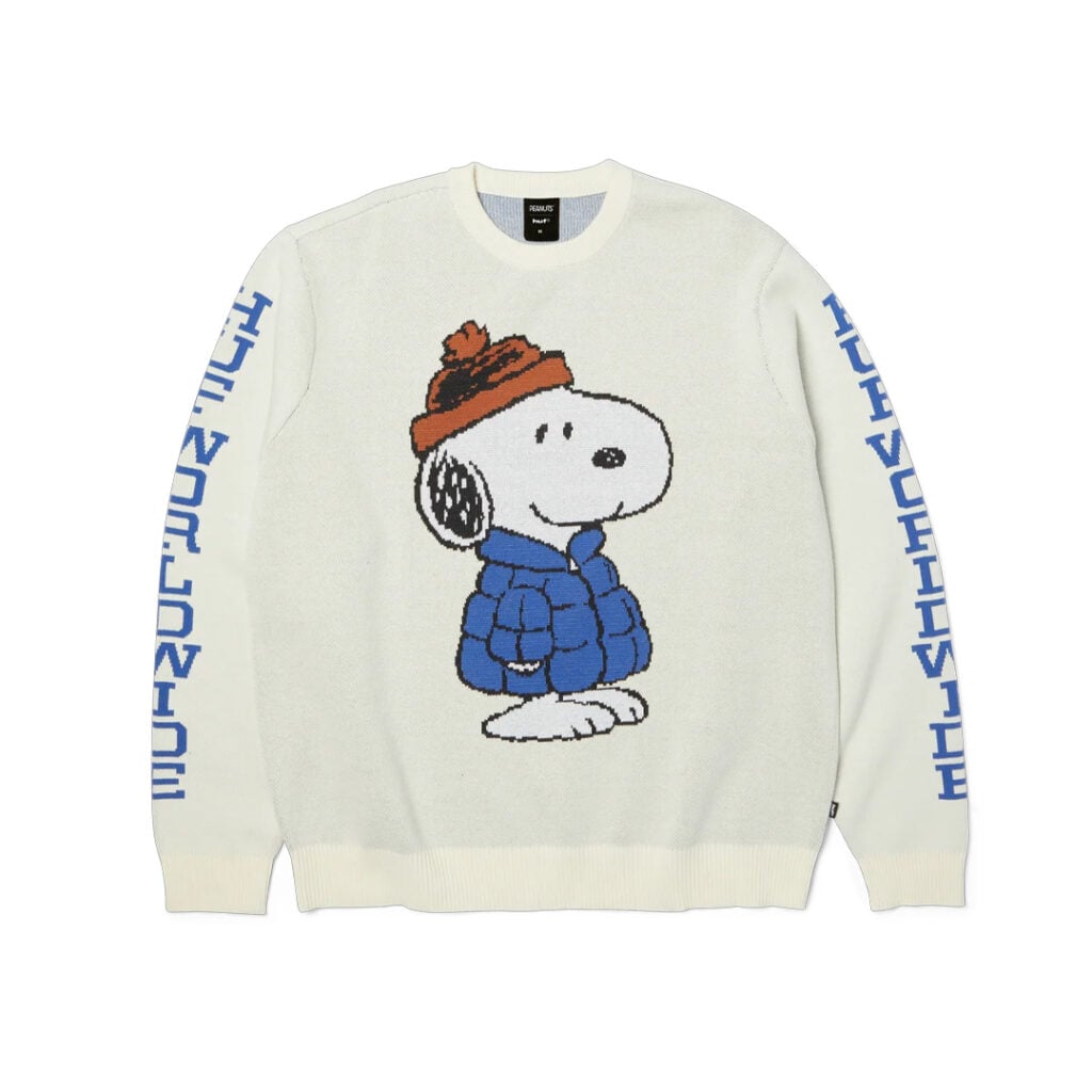 HUF x Peanuts Snoopy Puffer Crewneck Sweater Bleach HUF x Peanuts Snoopy Puffer Crewneck Sweater Bleach