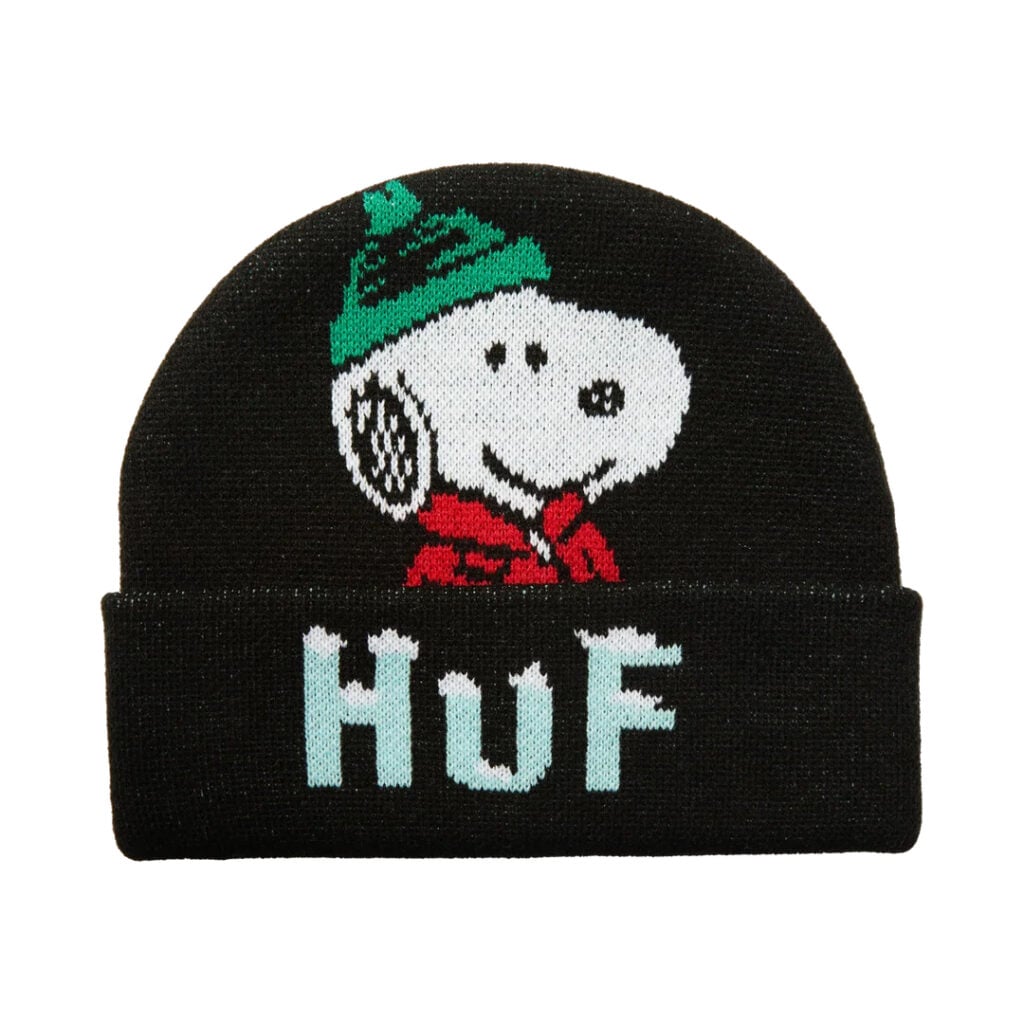 HUF x Peanuts Snoopy Puffer Cuff Knit Beanie Black HUF x Peanuts Snoopy Puffer Cuff Knit Beanie Black