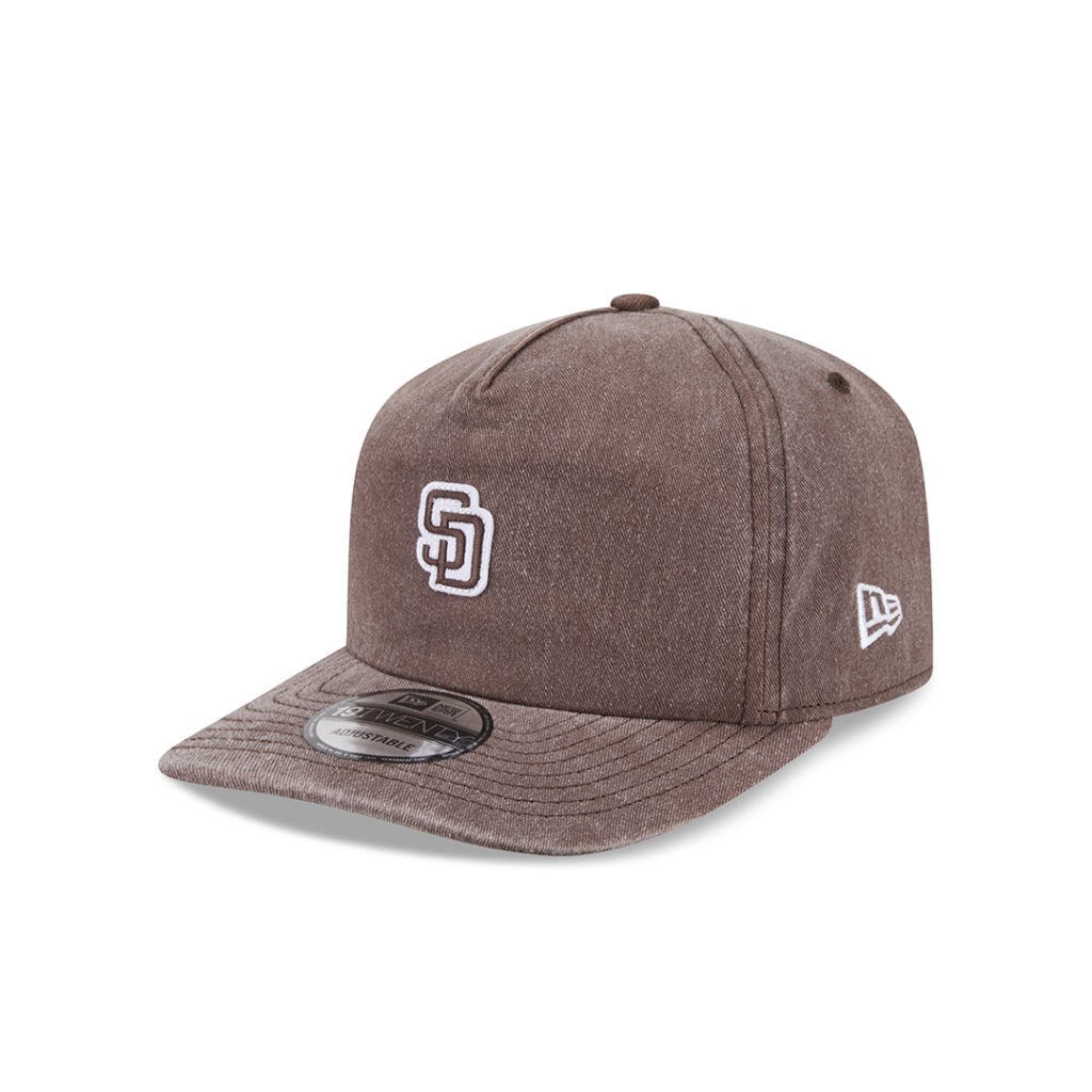 New Era 19Twenty San Diego Padres Micro Logo A-Frame Strapback Hat Brown White