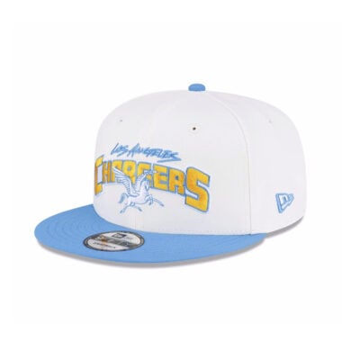 New Era x Disney 9Fifty Los Angeles Chargers Pegasus Snapback Hat Chrome White Light Blue Gold New Era x Disney 9Fifty Los Angeles Chargers Pegasus Snapback Hat Chrome White Light Blue Gold